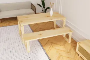 Lotus Ahşap Yemek Masası + Bench 